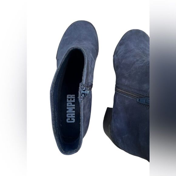 Camper | Lotta Ankle Boots Navy Nubuck Leather 37 - Picture 7 of 9